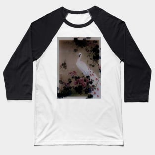 ORIENTAL JAPAN PAGODA STORK LOTUS CHINESE OIL PAINTING Baseball T-Shirt